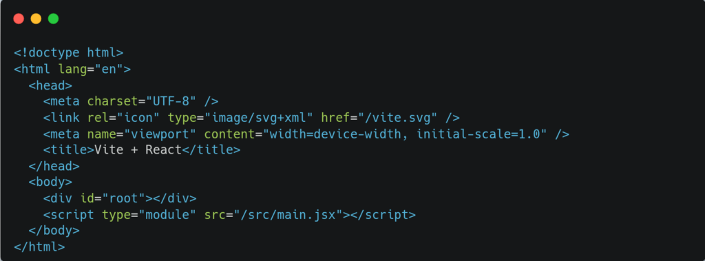react index html file